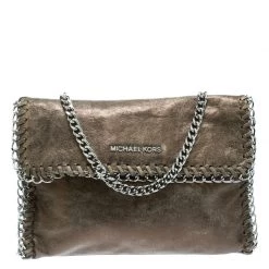 Michael Kors Khaki Green Leather Chelsea Shoulder Bag For Women