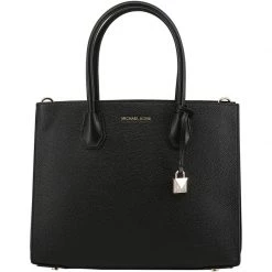 Michael Kors Black Pebbled Leather Large Mercer Accordion Tote For Women