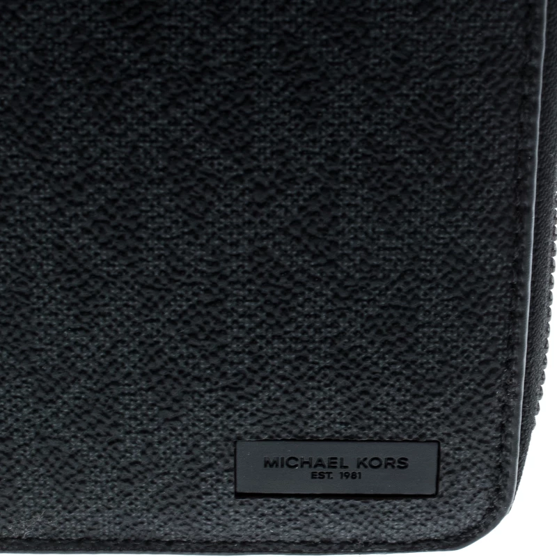 Michael Kors Black Signature Coated Canvas Zip Around Wallet For Women - Image 5