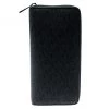 Michael Kors Black Signature Coated Canvas Zip Around Wallet For Women