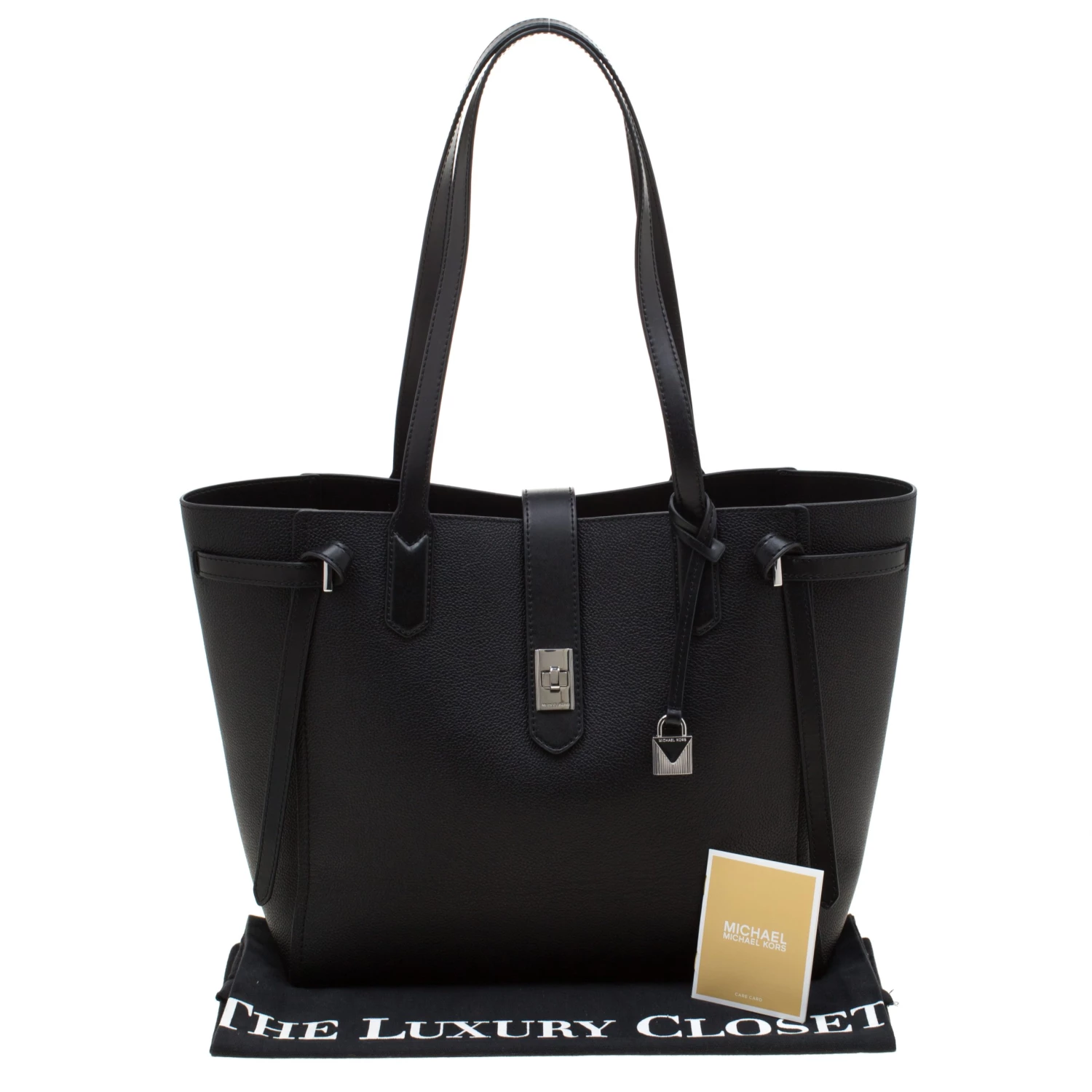 Michael Kors Black Leather Large Cassie Tote For Women - Image 10