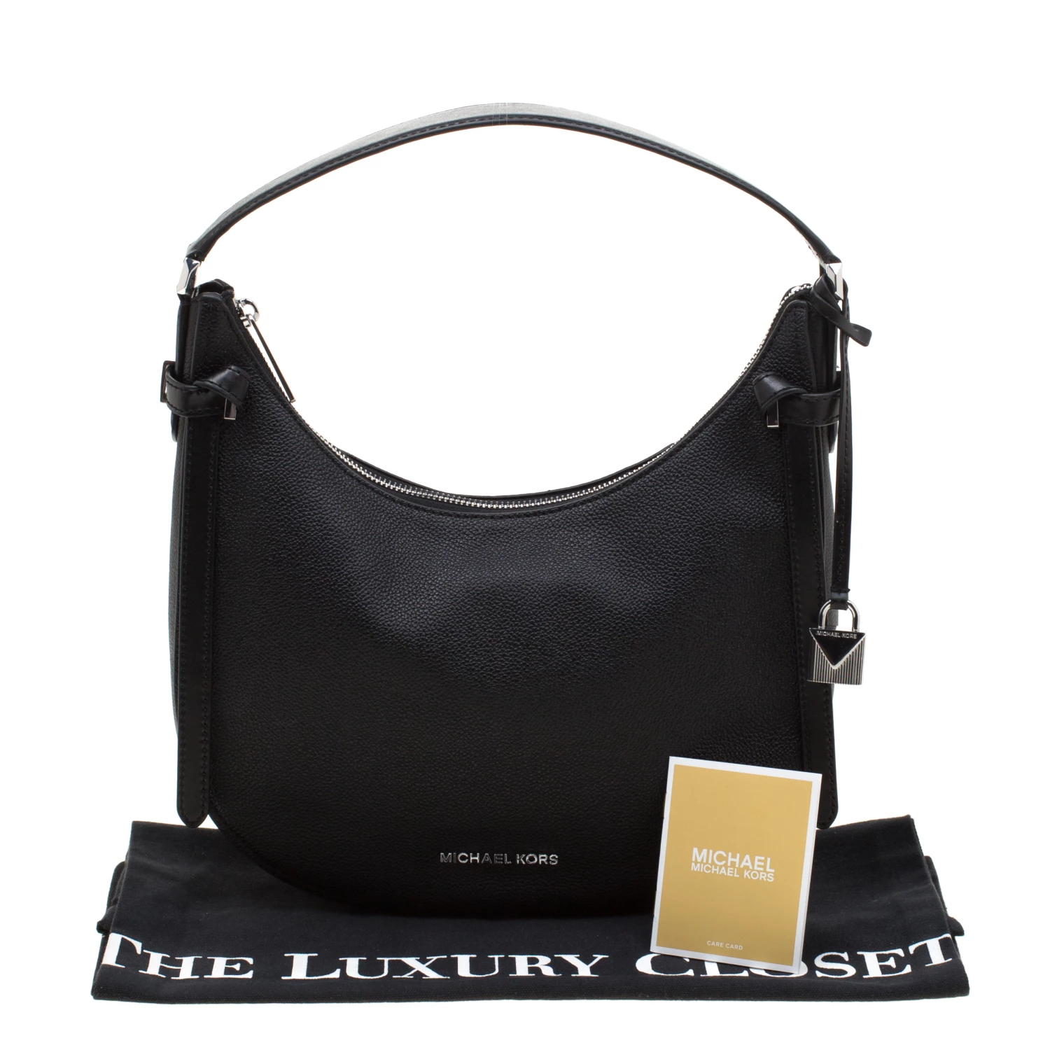 Michael Kors Black Leather Medium Cassie Hobo For Women - Image 10