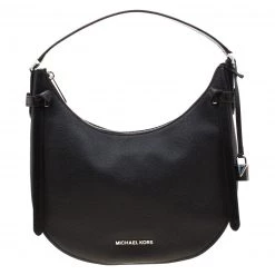 Michael Kors Black Leather Medium Cassie Hobo For Women