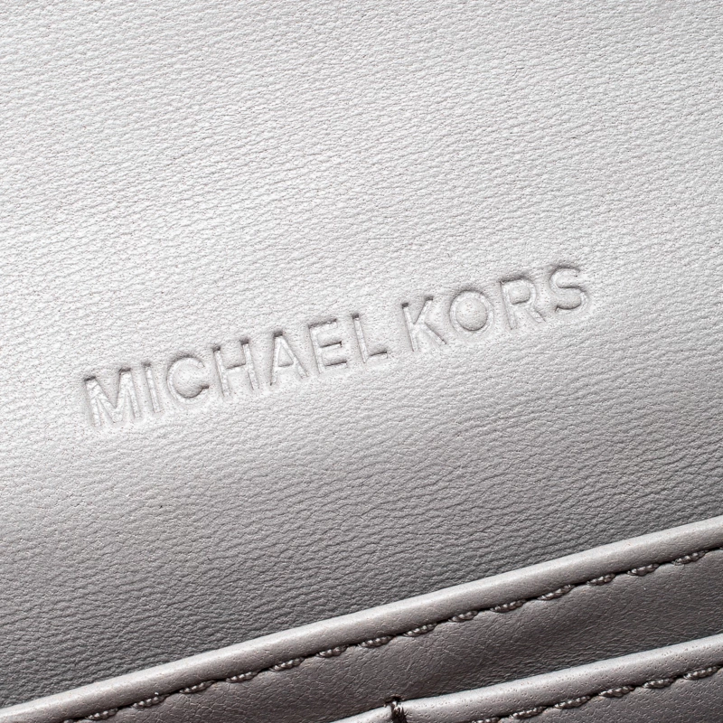 Michael Kors Micheal Kors Grey Quilted Leather Astrid Wallet For Women - Image 8