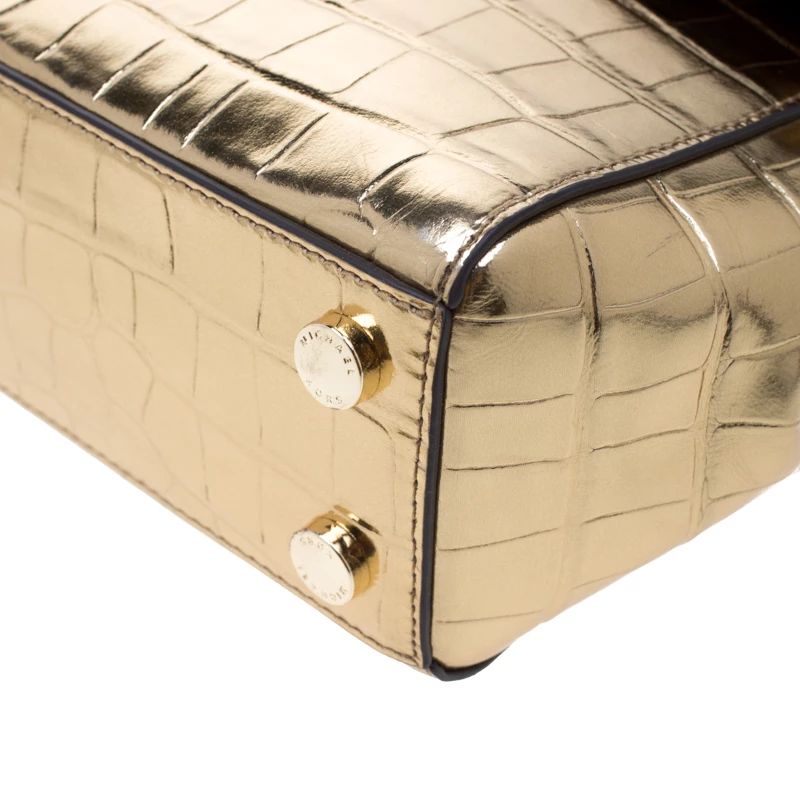 Michael Kors Metallic Gold Leather Karla Satchel For Women - Image 12