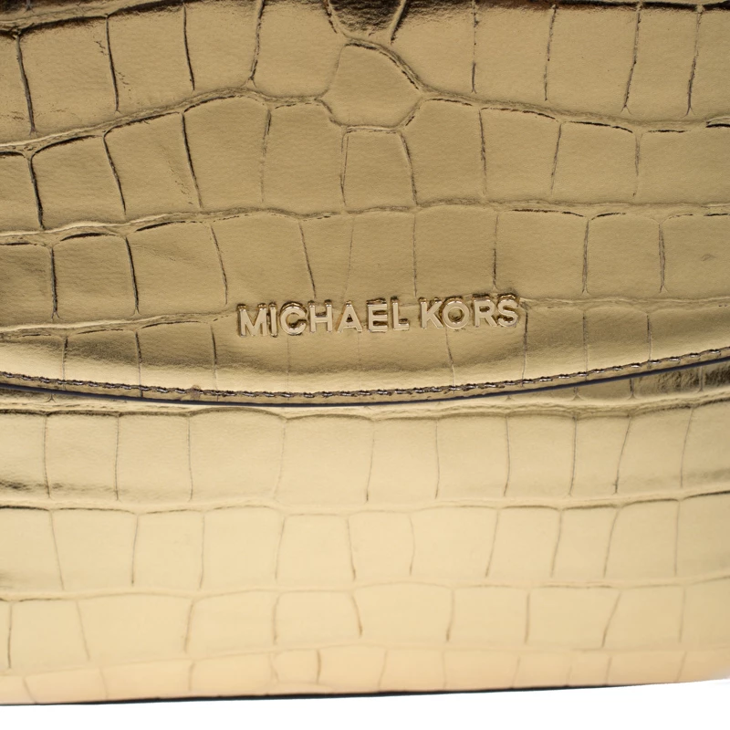 Michael Kors Metallic Gold Leather Karla Satchel For Women - Image 5