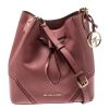 Michael Kors Pink Leather Nicole Bucket Bag For Women
