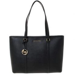Michael Kors Black Leather Sady Tote For Women