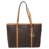 Michael Kors Brown/Tan Large Coated Canvas Sady Tote For Women