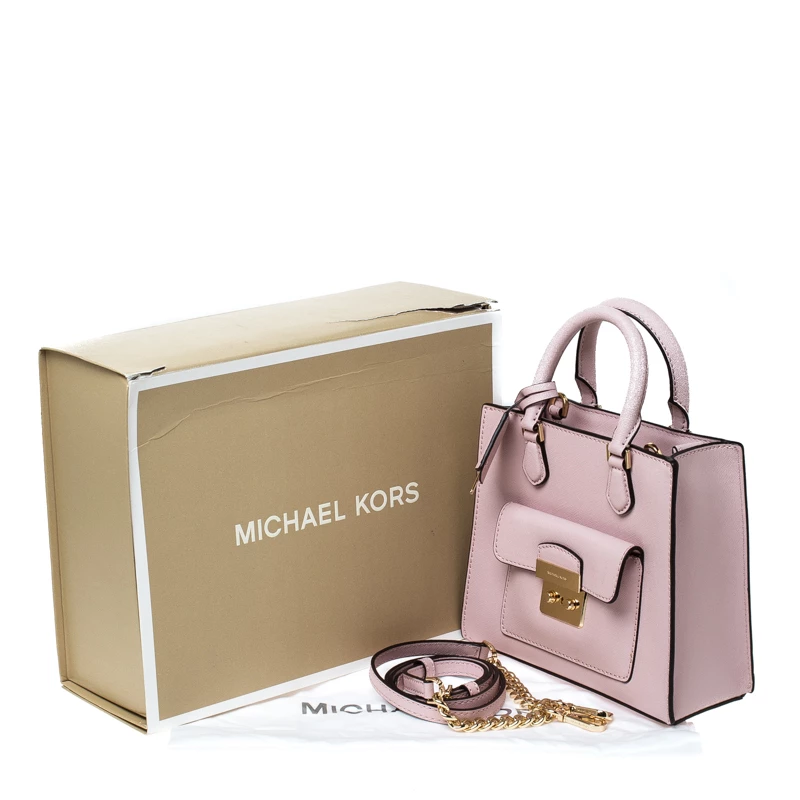 Michael Kors Baby Pink Leather Bridgette Tote For Women - Image 9