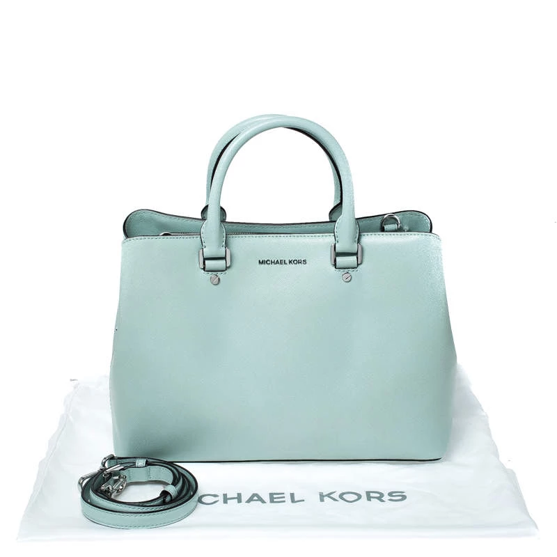 MICHAEL Michael Kors Lime Green Leather Savannah Celadon Tote For Women - Image 10