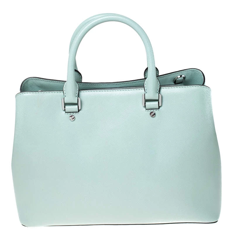 MICHAEL Michael Kors Lime Green Leather Savannah Celadon Tote For Women - Image 4