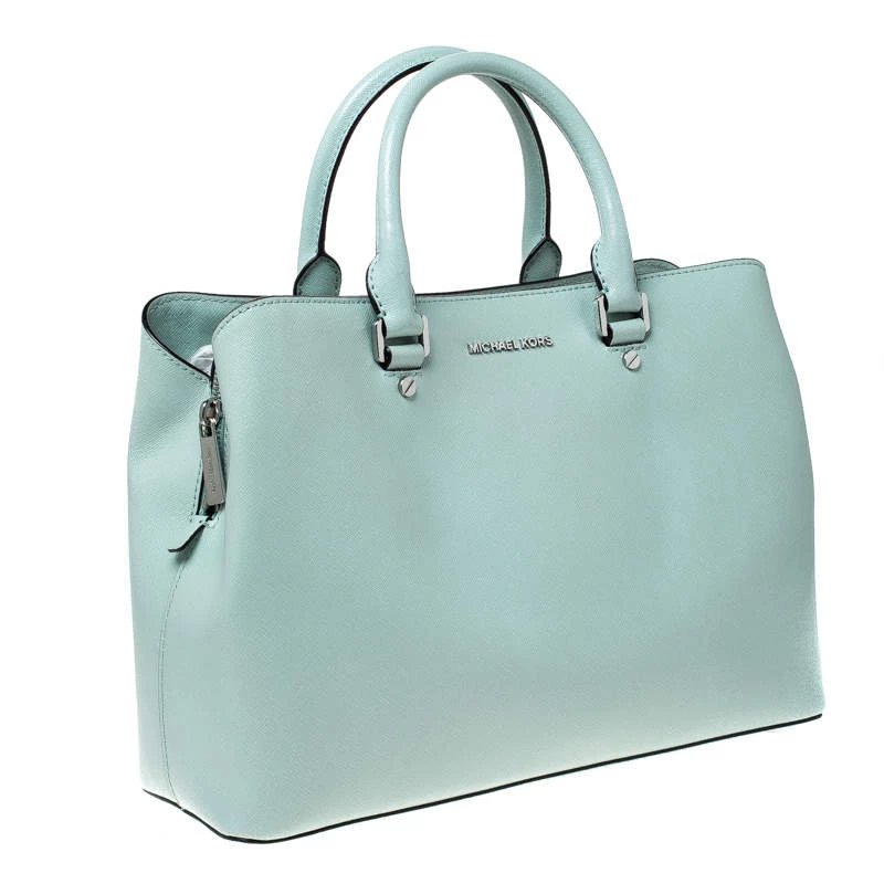 MICHAEL Michael Kors Lime Green Leather Savannah Celadon Tote For Women - Image 3