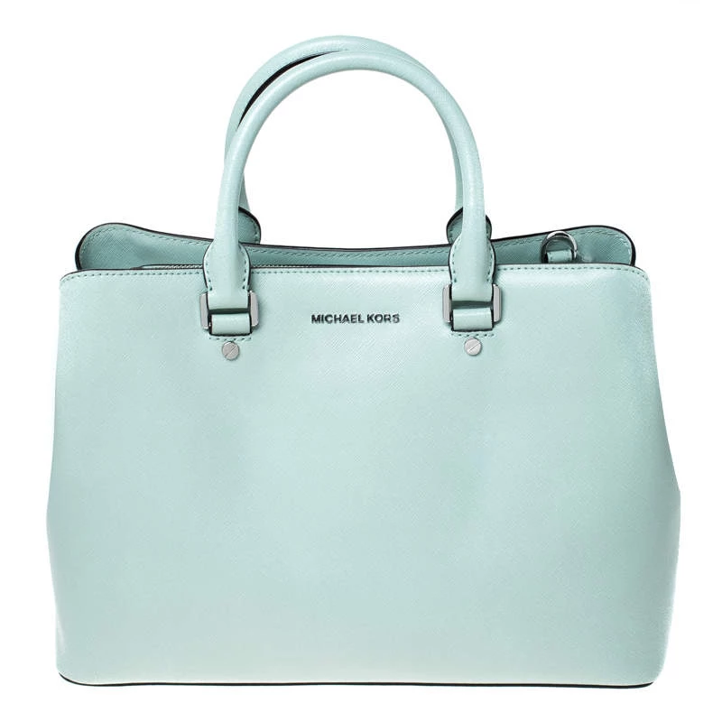 MICHAEL Michael Kors Lime Green Leather Savannah Celadon Tote For Women
