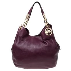 MICHAEL Michael Kors Plum Leather Fulton Shoulder Bag For Women