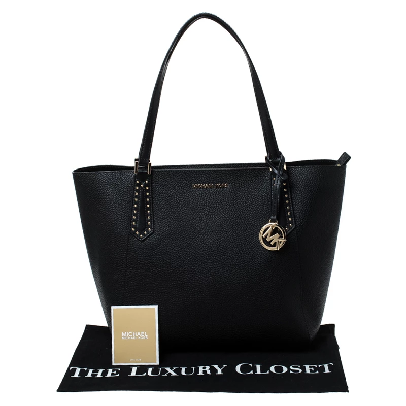 MICHAEL Michael Kors Black Leather Kimberly Bonded Tote For Women - Image 9