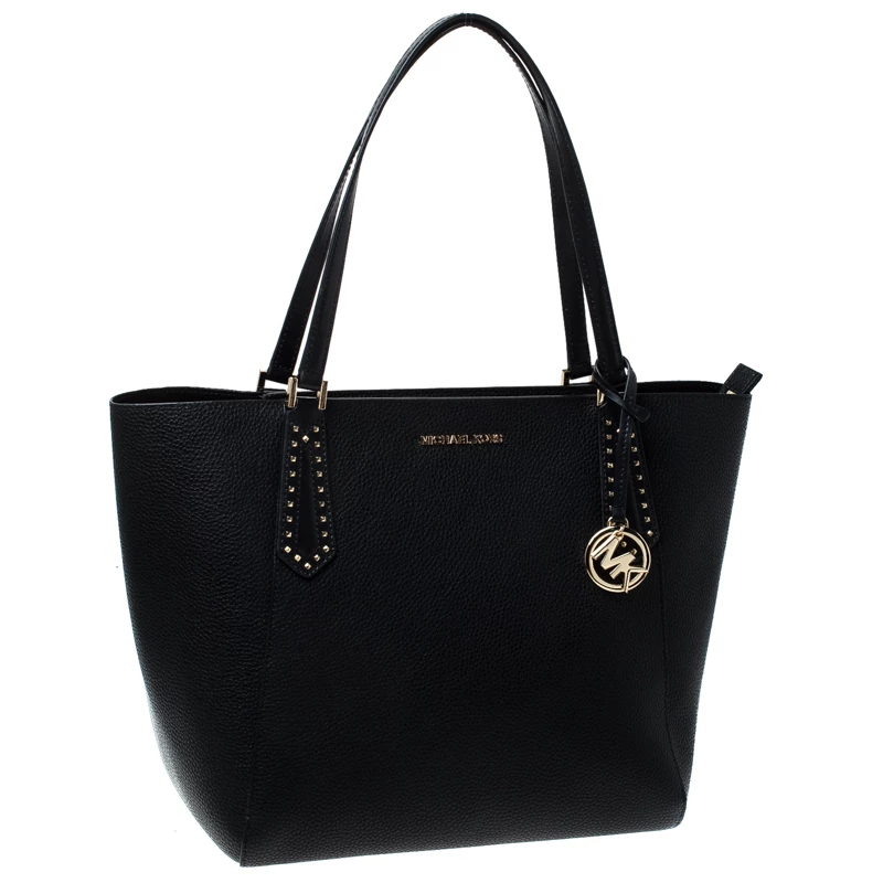 MICHAEL Michael Kors Black Leather Kimberly Bonded Tote For Women - Image 3