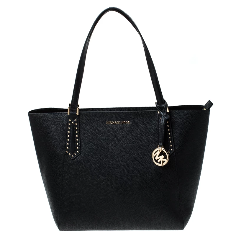 MICHAEL Michael Kors Black Leather Kimberly Bonded Tote For Women