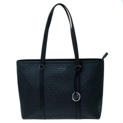 Michael Kors Black Large Coated Canvas Sady Tote For Women
