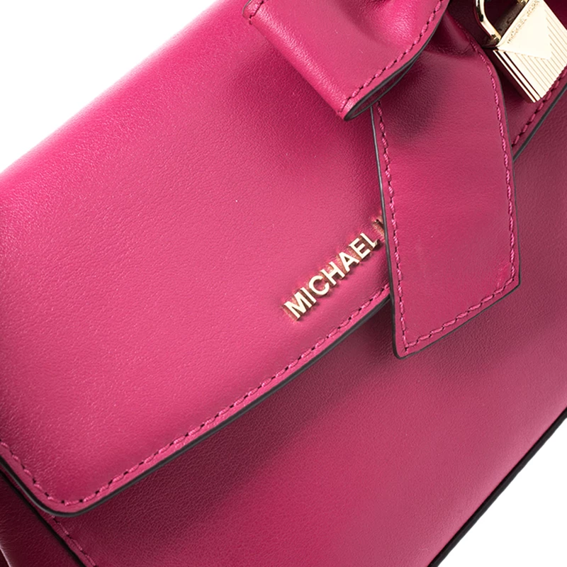 Michael Kors Ultra Pink Leather Mini Ava Top Crossbody Bag For Women - Image 5