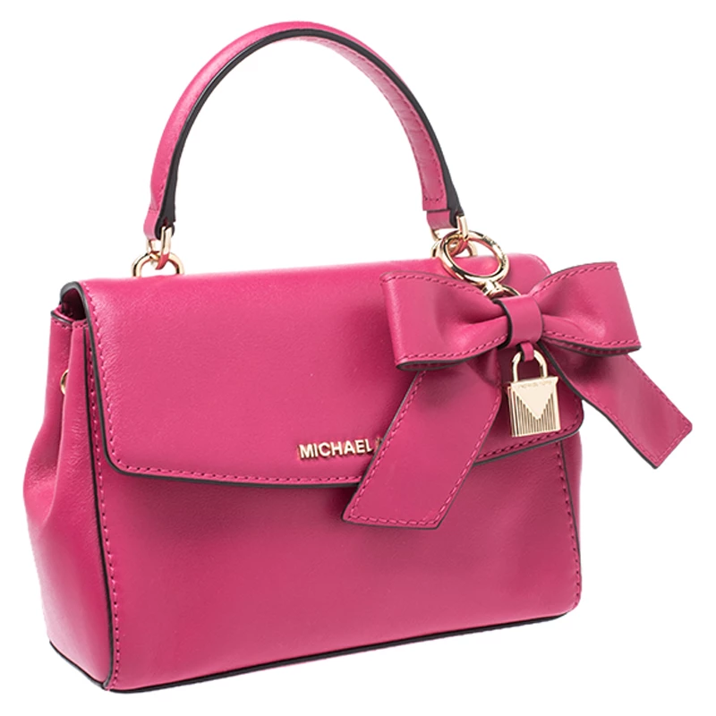 Michael Kors Ultra Pink Leather Mini Ava Top Crossbody Bag For Women - Image 3