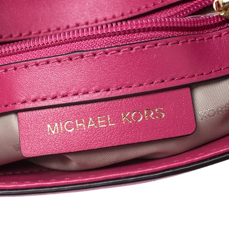 Michael Kors Ultra Pink Leather Mini Ava Top Crossbody Bag For Women - Image 9