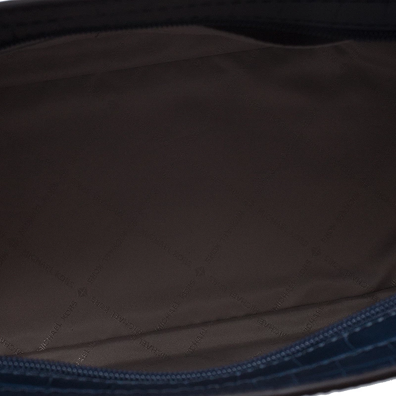 Michael Kors Navy Blue Crocodile Embossed Leather Selma Tote For Women - Image 7