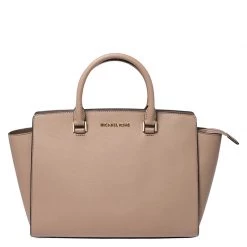 Michael Kors Beige Saffiano Leather Large Selma Tote For Women