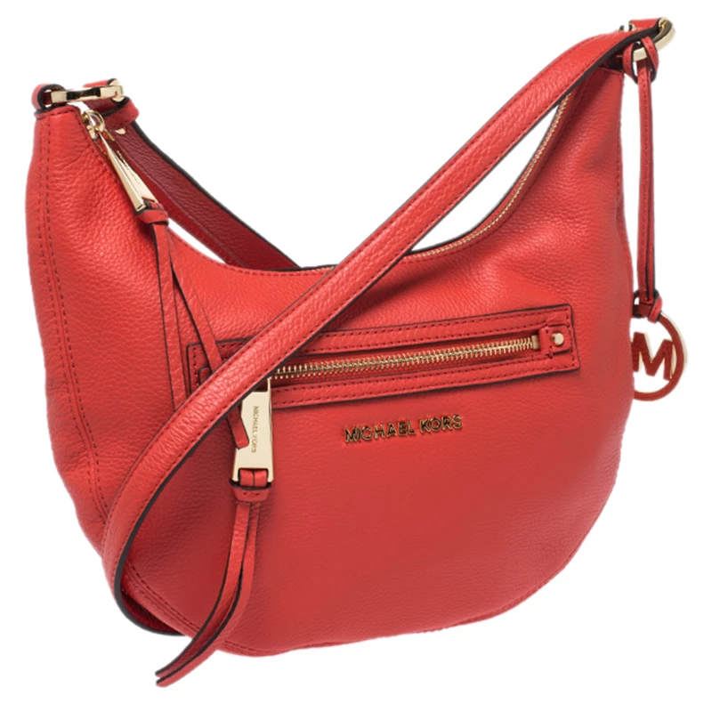 Michael Kors Orange Leather Croossbody Bag For Women - Image 3