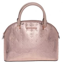 MICHAEL Michael Kors Metallic Rose Gold Mirror Leather Emmy Dome Satchel For Women