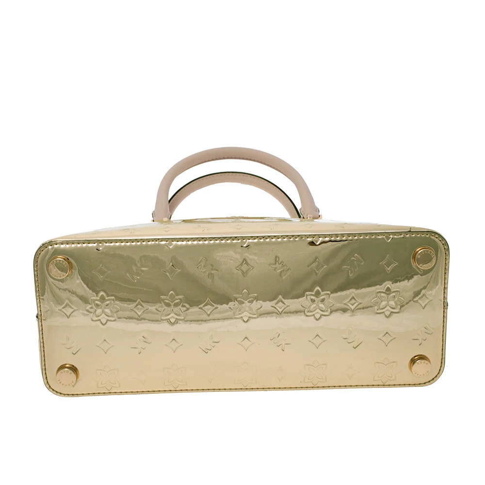 MICHAEL Michael Kors Metallic Gold Mirror Leather Emmy Dome Satchel For Women - Image 5