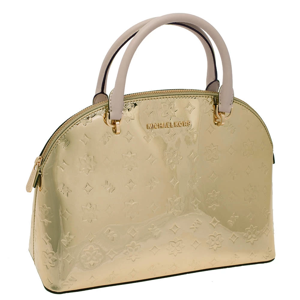 MICHAEL Michael Kors Metallic Gold Mirror Leather Emmy Dome Satchel For Women - Image 3