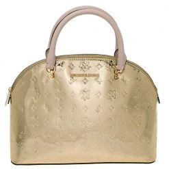 Michael Kors Metallic Gold Mirror Leather Emmy Dome Satchel For Women