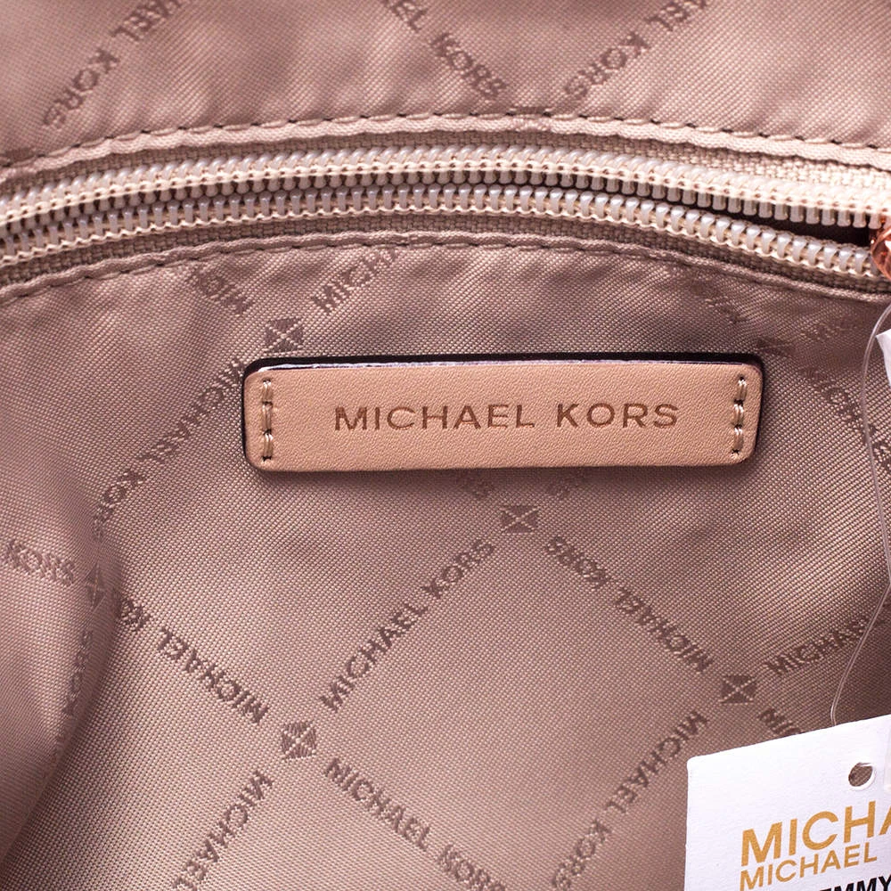 Michael Kors Metallic Rose Gold Mirror Leather Emmy Dome Satchel For Women - Image 7