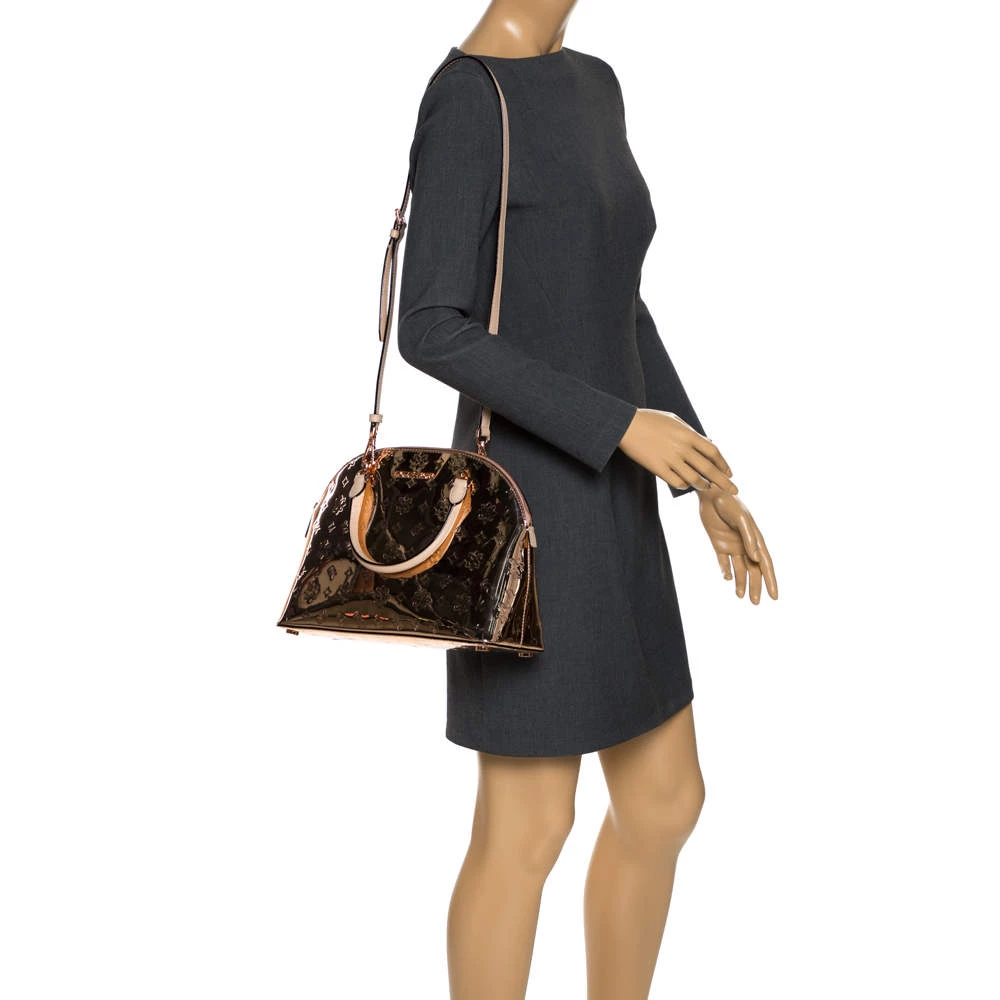 Michael Kors Metallic Rose Gold Mirror Leather Emmy Dome Satchel For Women - Image 2