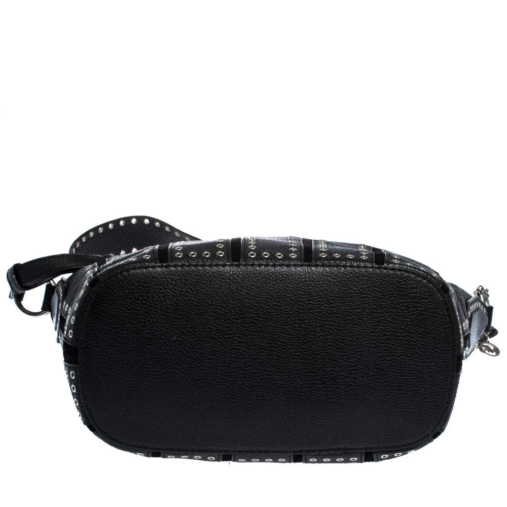 Michael Kors Black Leather Brooklyn Grommet Shoulder Bag For Women - Image 6