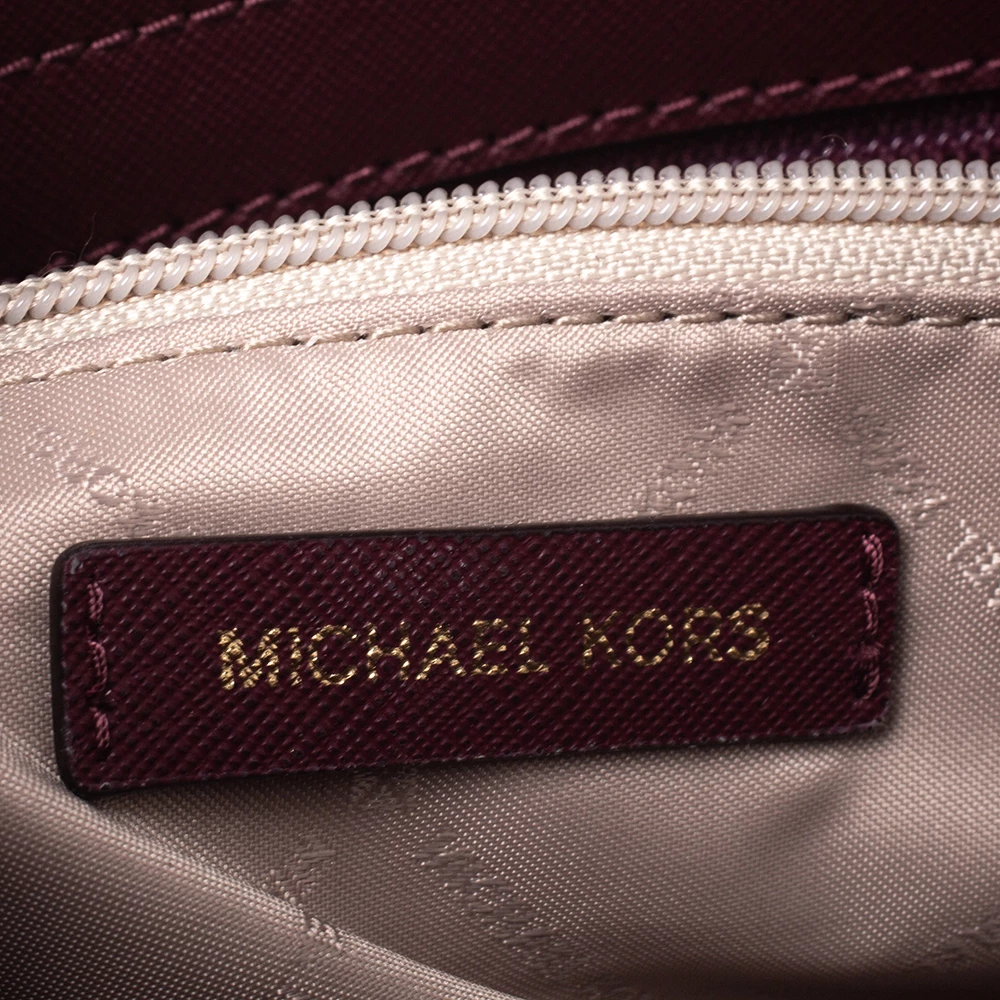 Michael Michael Kors Burgundy Leather Medium Selma Satchel For Women - Image 8