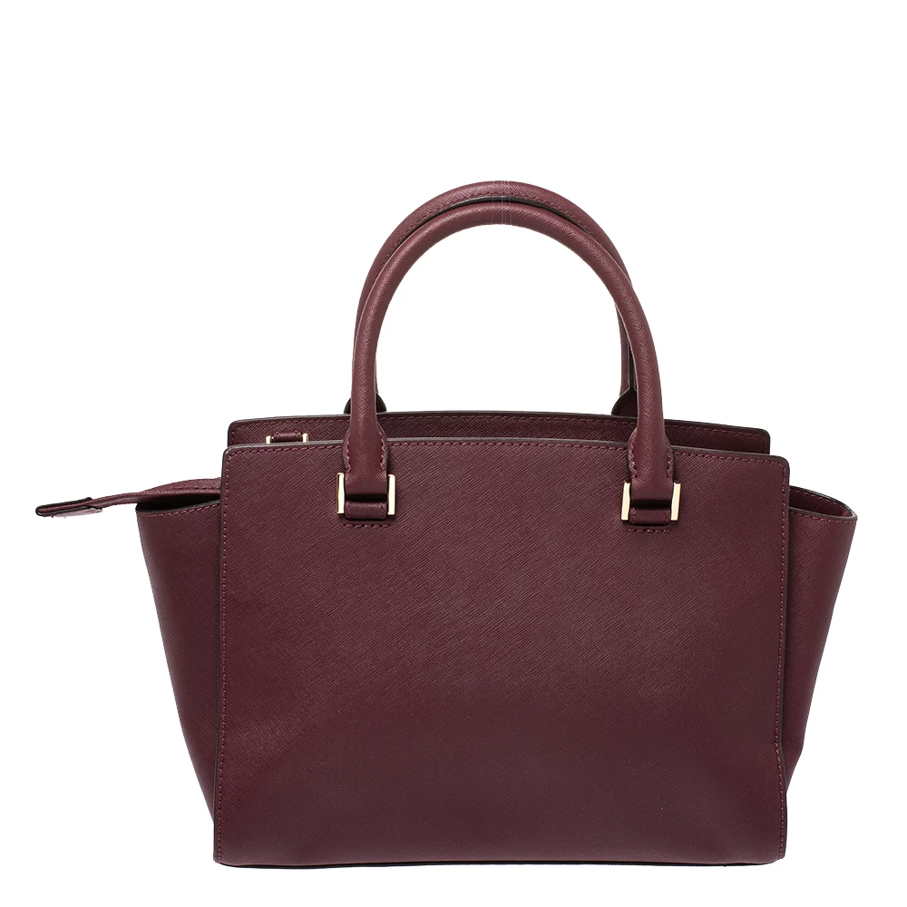 Michael Michael Kors Burgundy Leather Medium Selma Satchel For Women - Image 4