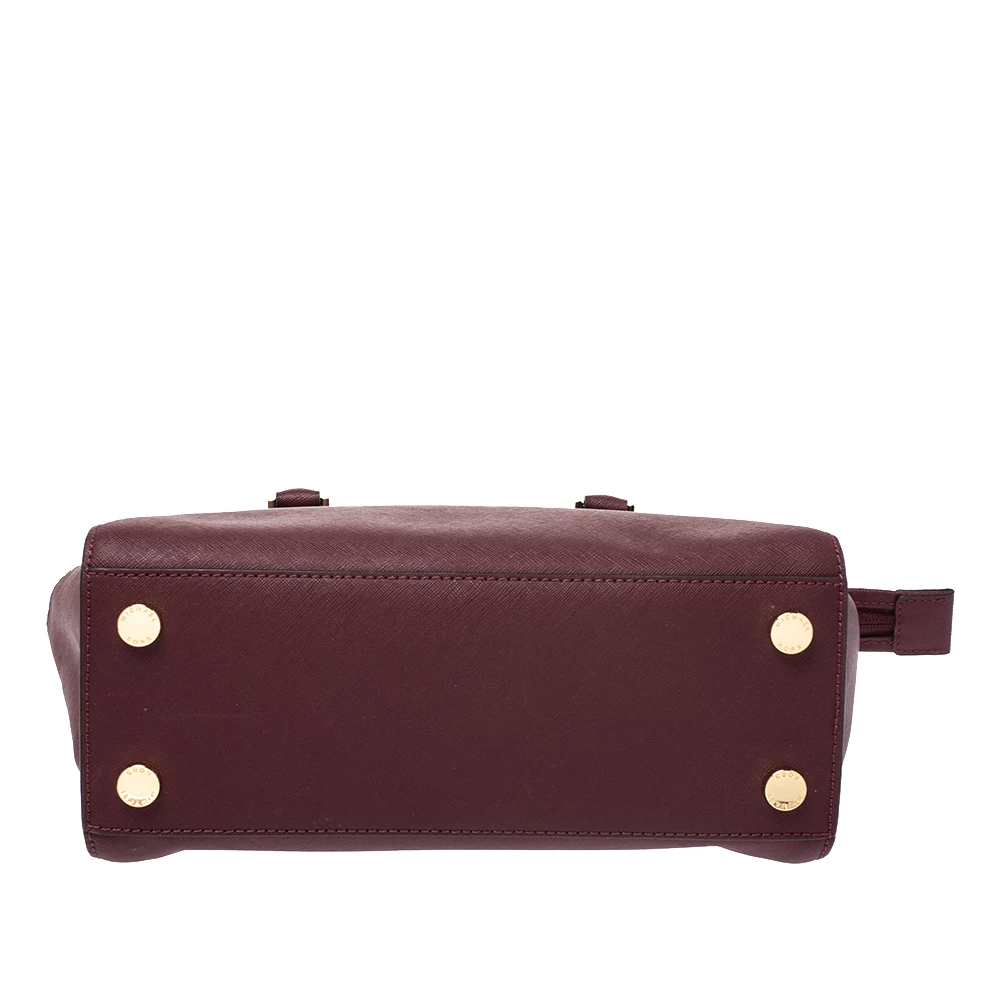 Michael Michael Kors Burgundy Leather Medium Selma Satchel For Women - Image 6