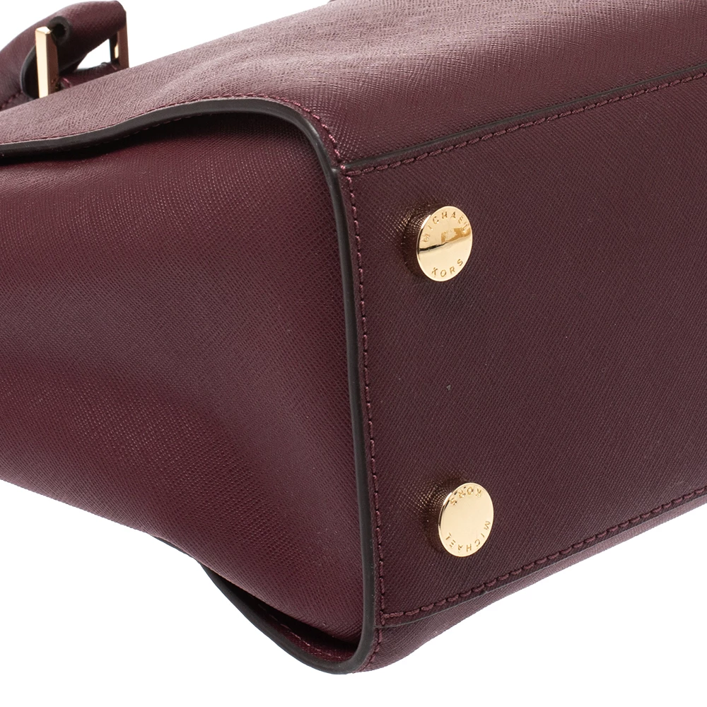 Michael Michael Kors Burgundy Leather Medium Selma Satchel For Women - Image 10