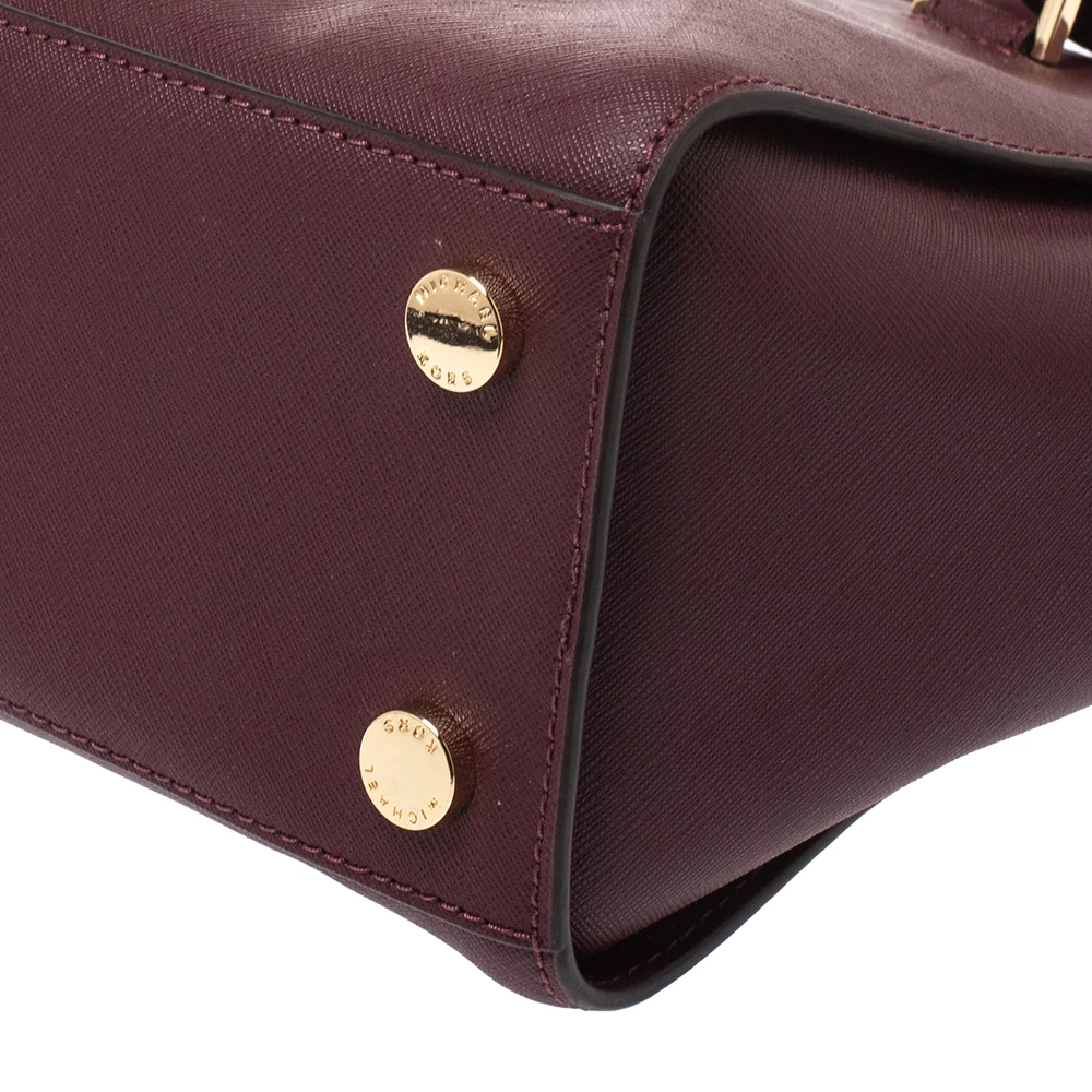 Michael Michael Kors Burgundy Leather Medium Selma Satchel For Women - Image 11