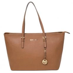 MICHAEL Michael Kors Tan Leather Large Jet Set Travel Tote For Women