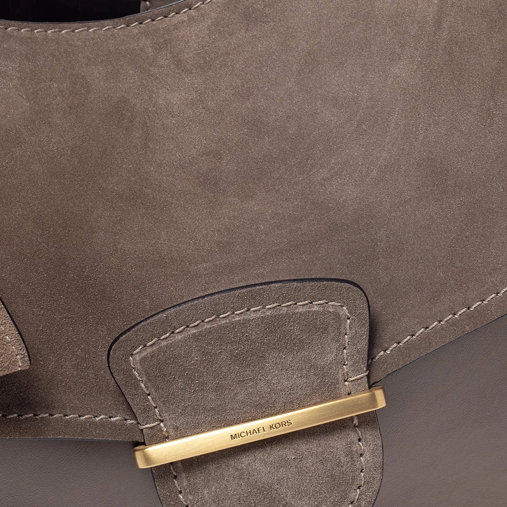 Michael Kors Taupe Leather And Nubuck Josie Hobo For Women - Image 5