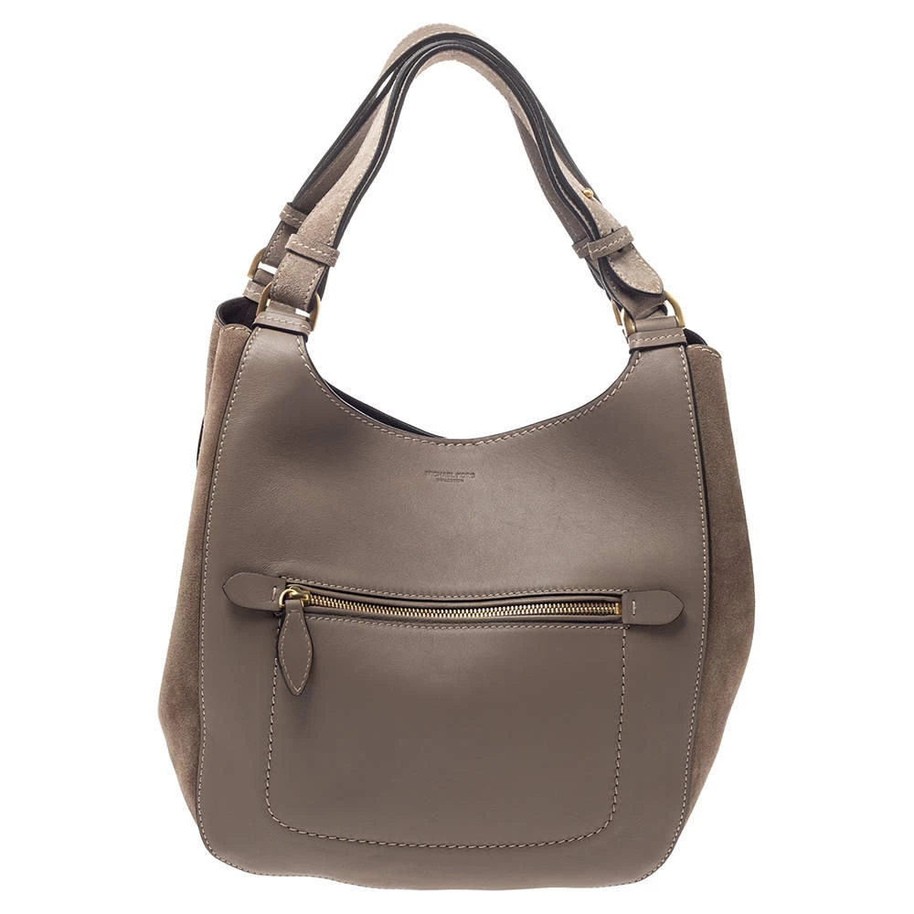 Michael Kors Taupe Leather And Nubuck Josie Hobo For Women - Image 4