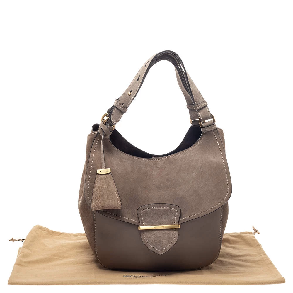 Michael Kors Taupe Leather And Nubuck Josie Hobo For Women - Image 9