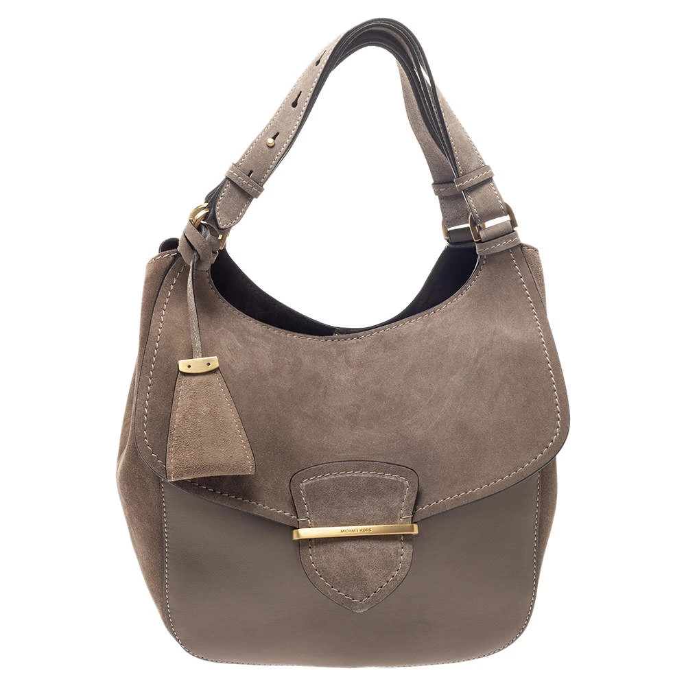 Michael Kors Taupe Leather And Nubuck Josie Hobo For Women