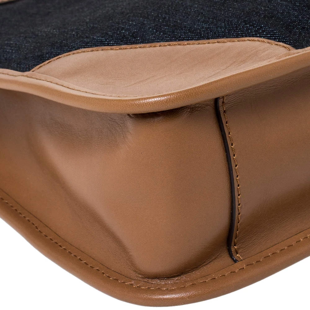 Michael Kors Blue/Brown Denim And Leather Large Sullivan Messenger Bag For Women - Image 11