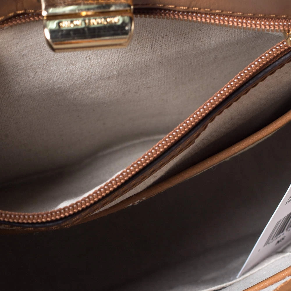 Michael Kors Blue/Brown Denim And Leather Large Sullivan Messenger Bag For Women - Image 7