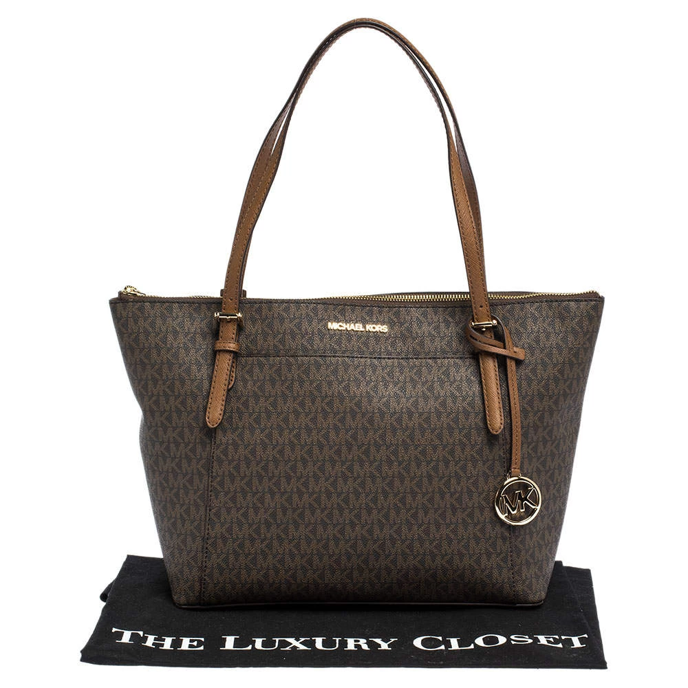 Michael Kors Dark Brown Signature Coated Canvas Ciara Tote For Women - Image 10