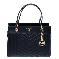 Michael Kors Black Quilted Leather Susan Shoulder Bag For Women